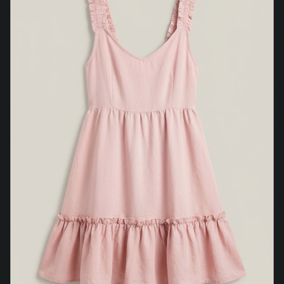 Blush Pink Ruffled Mini Dress - Picture 2 of 5